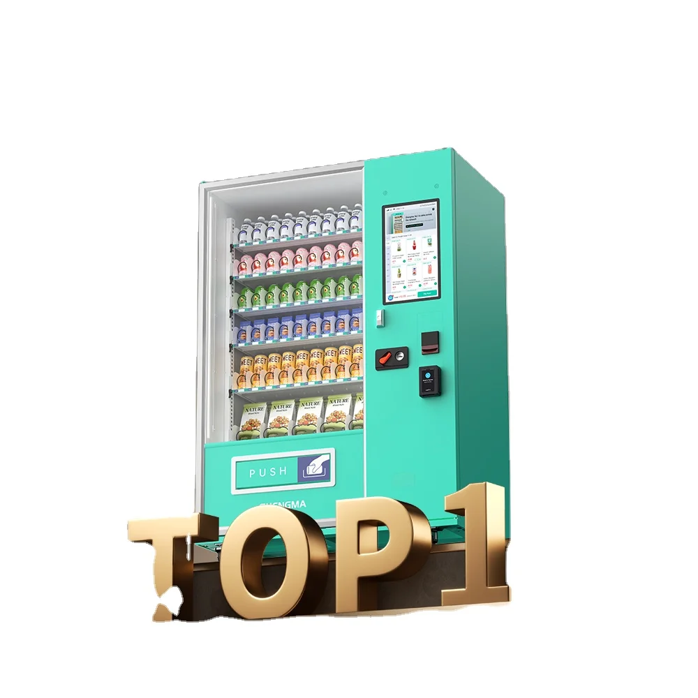 Custom Combo Vending Machine Green 15.6 Inch Touch Screen Coin Payment SDK Cloud-Based Management 1 Year Warranty School Office
