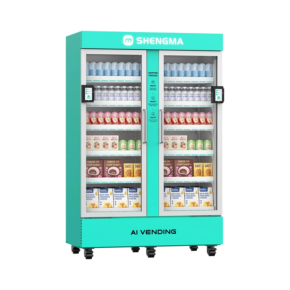24/7 Cloud-Based AI Metal Vending Machine Snack and Drink Compressor Cooling SDK Integration Accepts Card Payments