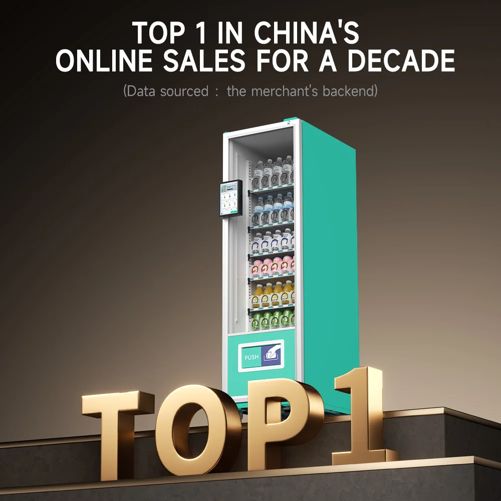 10 Inch External Touch Screen 36 Slots Spring Coil Automatic Snack Drink Vending Machine with QR Code Payment Compressor Cooling