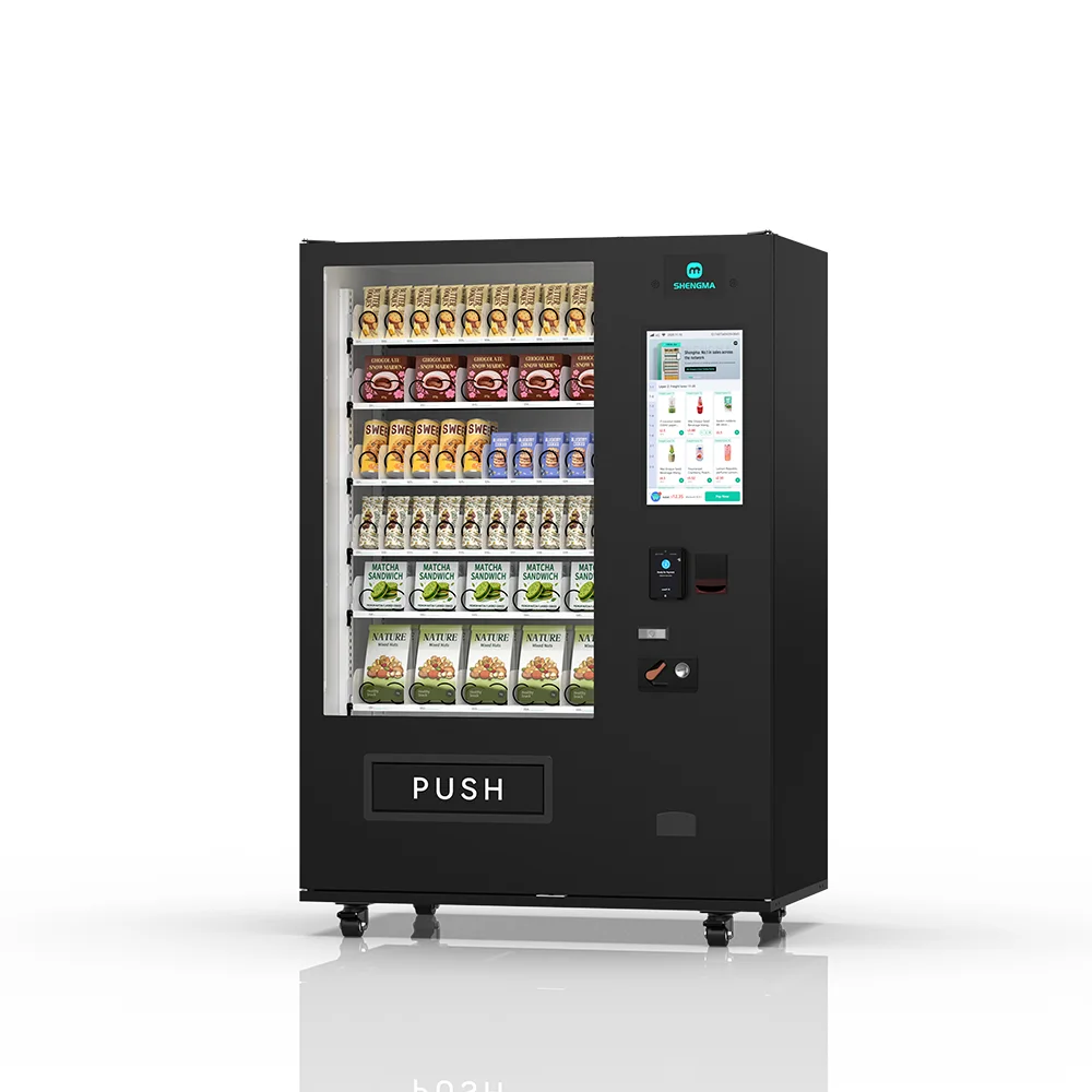 Smart ADA Compliant Cold Drink Vending Machine with 21.5" Touchscreen Auto Clean & Cloud-Based Management for Commercial Use