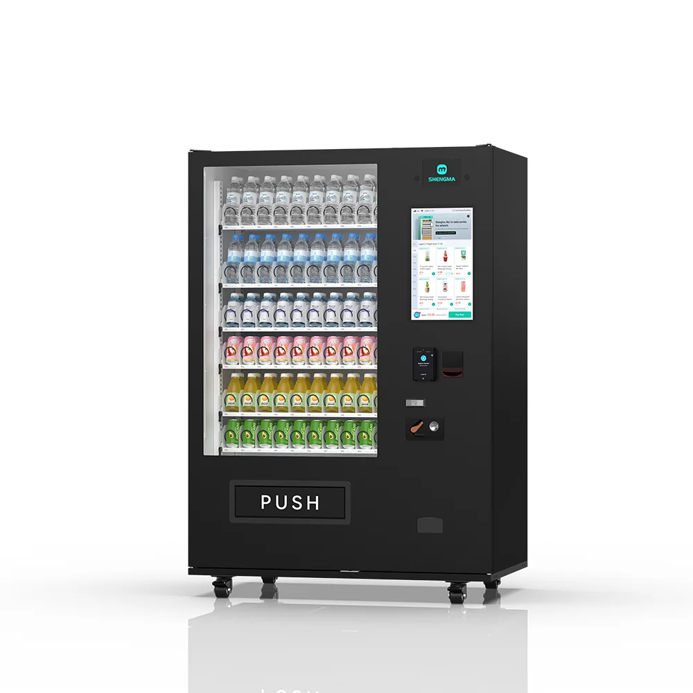 Unmanned Automatic Vending Machine 21.5-Inch Touch Screen Compressor Cooling Auto Clean Function 2-Year Warranty for Food Drinks