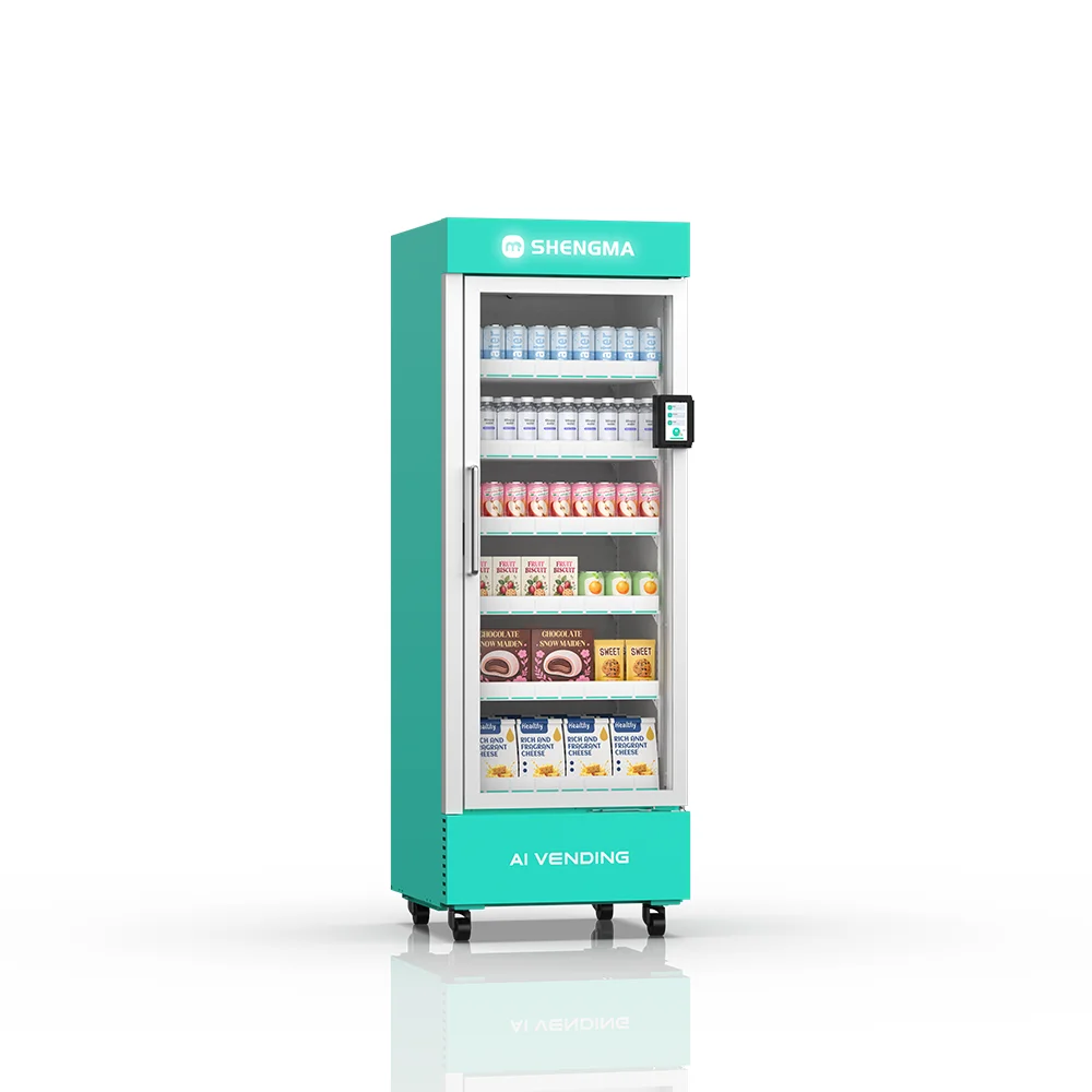 24/7 Unattended 570L Capacity High-Efficiency Metal Plate Remote Monitoring 4G LTE Cold Beverage AI Vending Machine Fridge