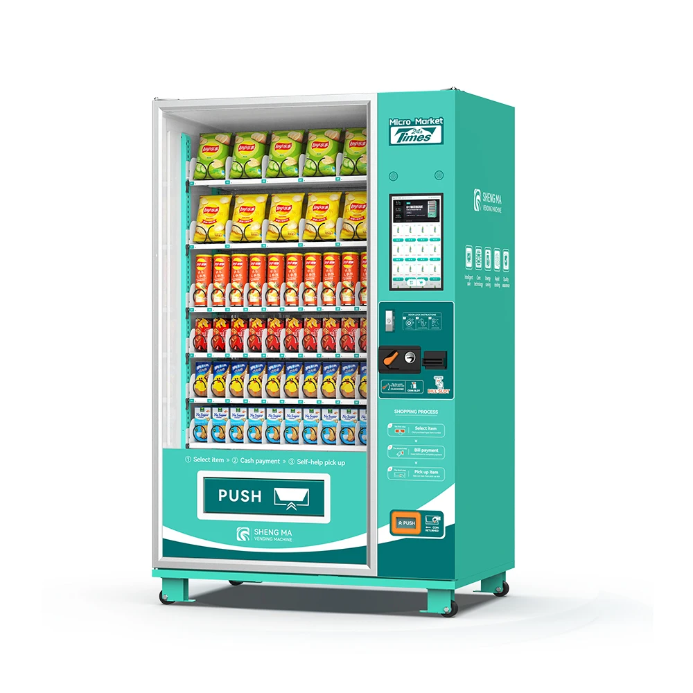 Cost-Effective Combo Snacks and Drinks Vending Machine for Office Adjustable Temperature Refrigerant Beverage Vending Machine