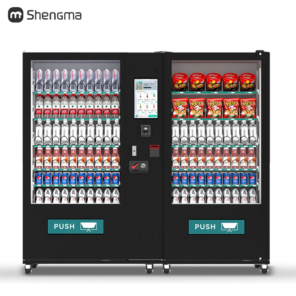 Massive Combo Drinks and Foods Vending Machines Big Capacity with Credit Card/Cash/Coin Payment SDK Function for the USA Market