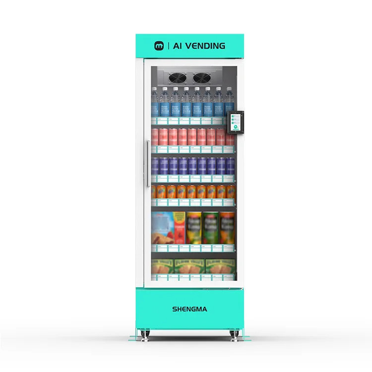 Smart AI Vending Machine 24/7 Unattended 570L Capacity High-Efficiency Remote Monitoring 4G LTE Cold Beverage
