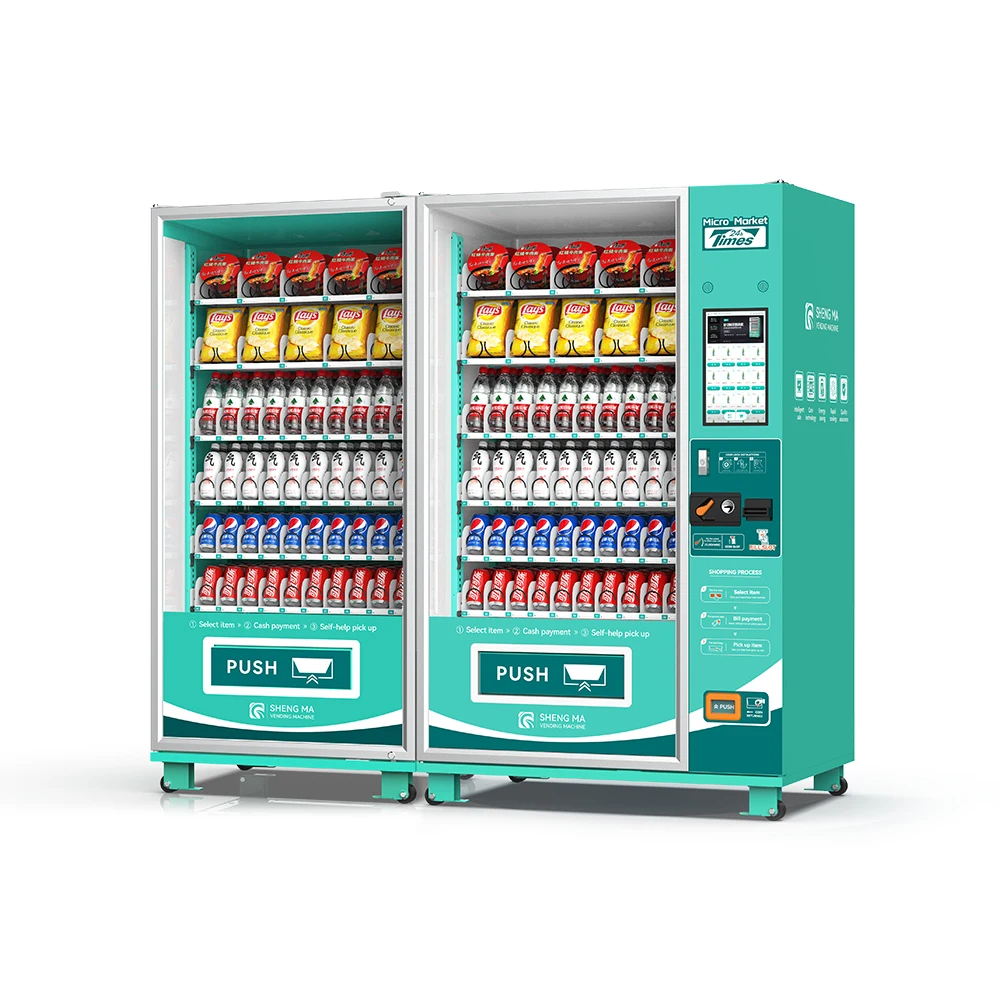 Huge Screen Retail Locker Vending Machine Credit Card Payment System Spring Combo for Shopping Mall-Supports Coin QR Code Token