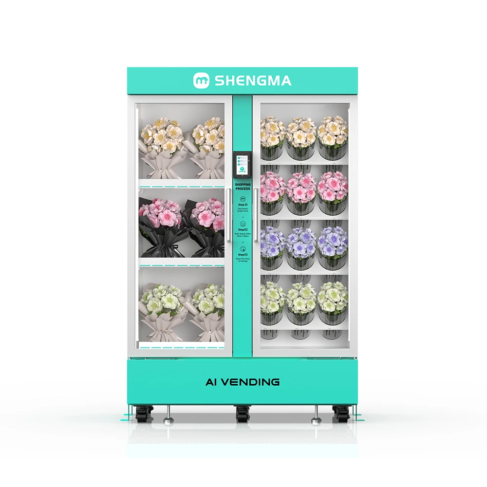Commercial 1130L AI Flower Vending Machine Touch Screen Cashless Payment Vendor