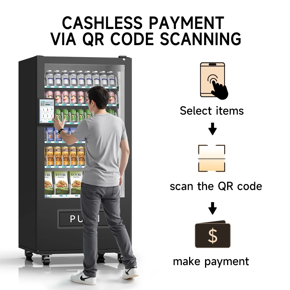 Efficient Gcash Cashless Food Vending Machine Snack and Beverage Drink and Snack Vending Machine