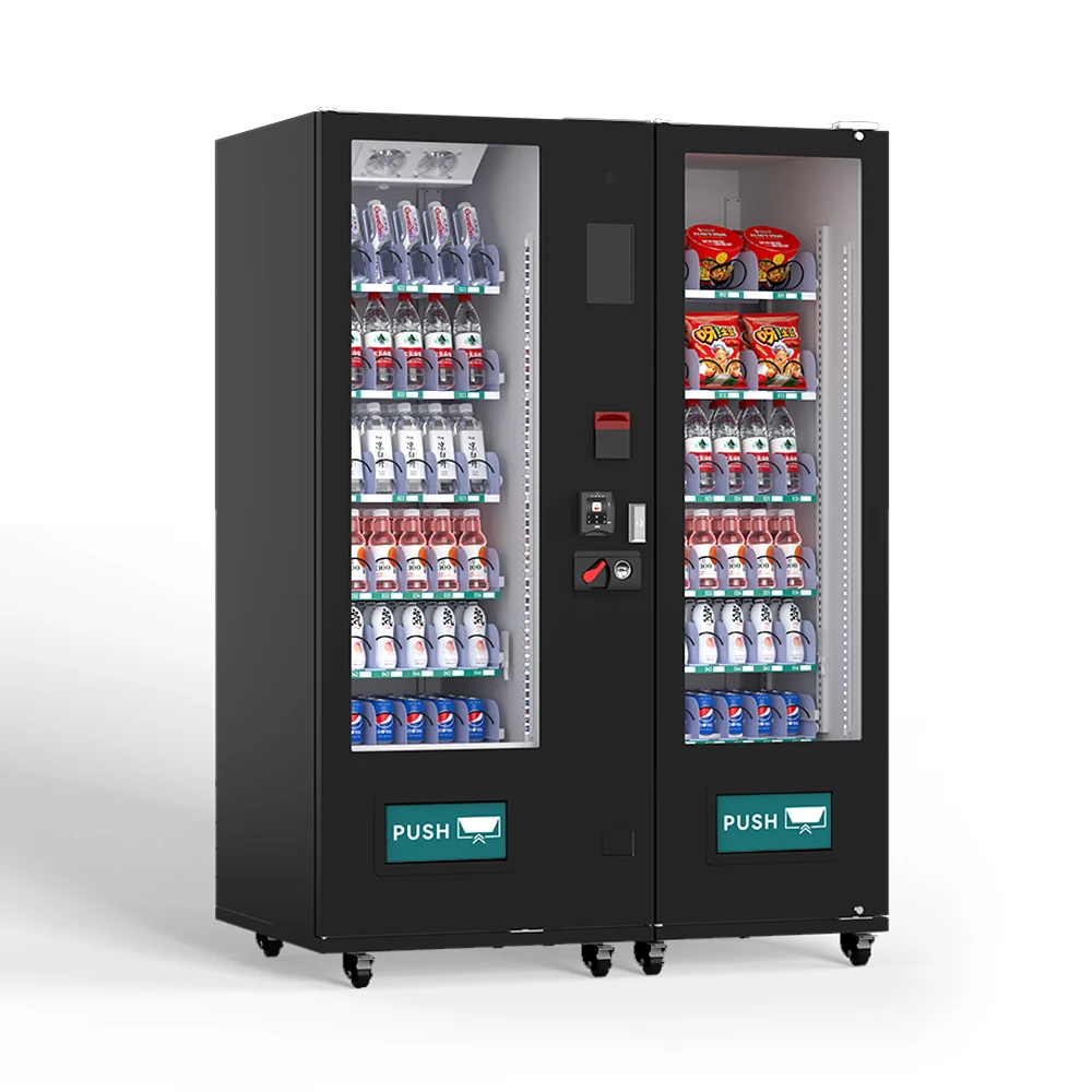 Foreign Trade Customization Tokens Vending Machine Cashless Fridge Combo Drink and Snack Vending Machine With Custom Stickers