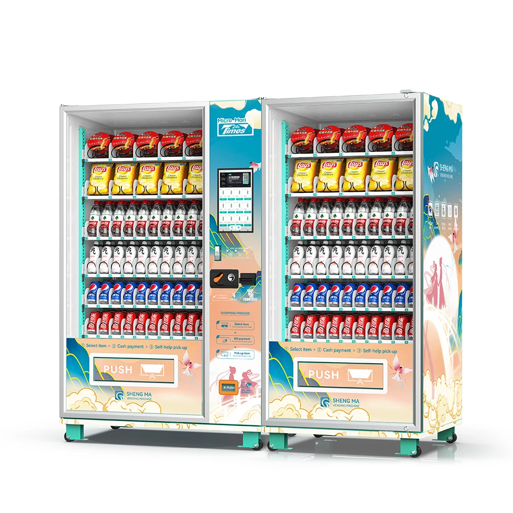 ShengMa Supplier Promoter Brand Multi-Function Combo Drinks and Waters Vending Machine for Sale Europe Bus Station