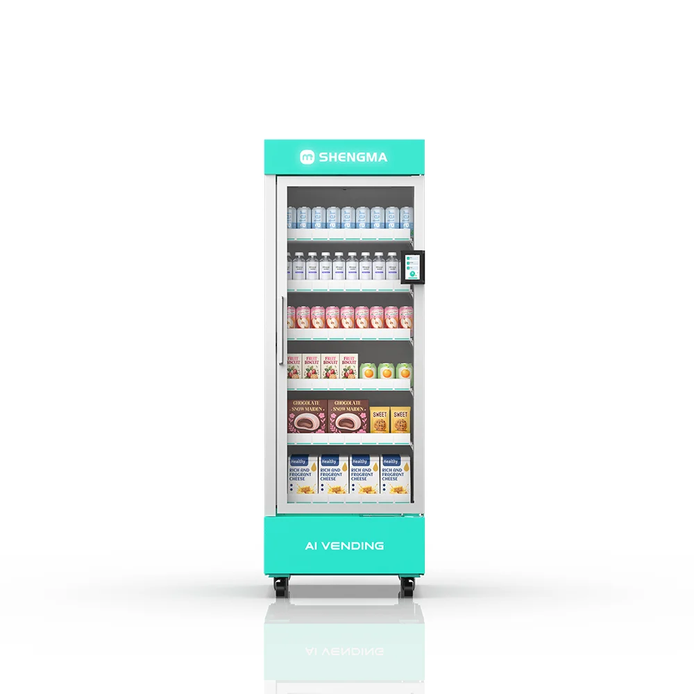 570L Capacity Cold Drinks Snacks Retail Cloud-Based Management Remote High-Efficiency Ai Robot Vending Machine Compressor Metal