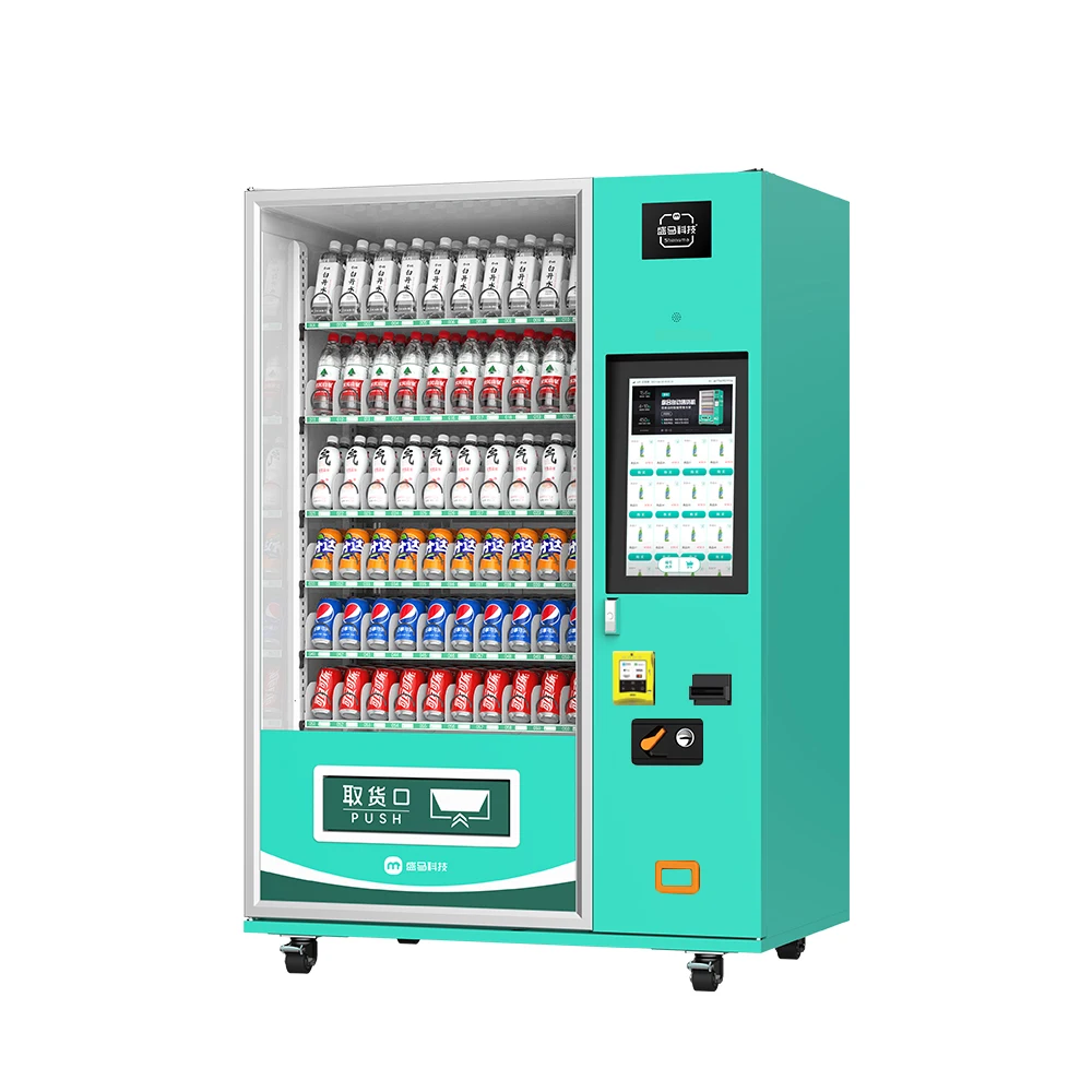 21.5 Touchscreen Snack Vending Machine Cooling System Combo Metal Food Vending Machine Coin Credit Card Payment SDK Function