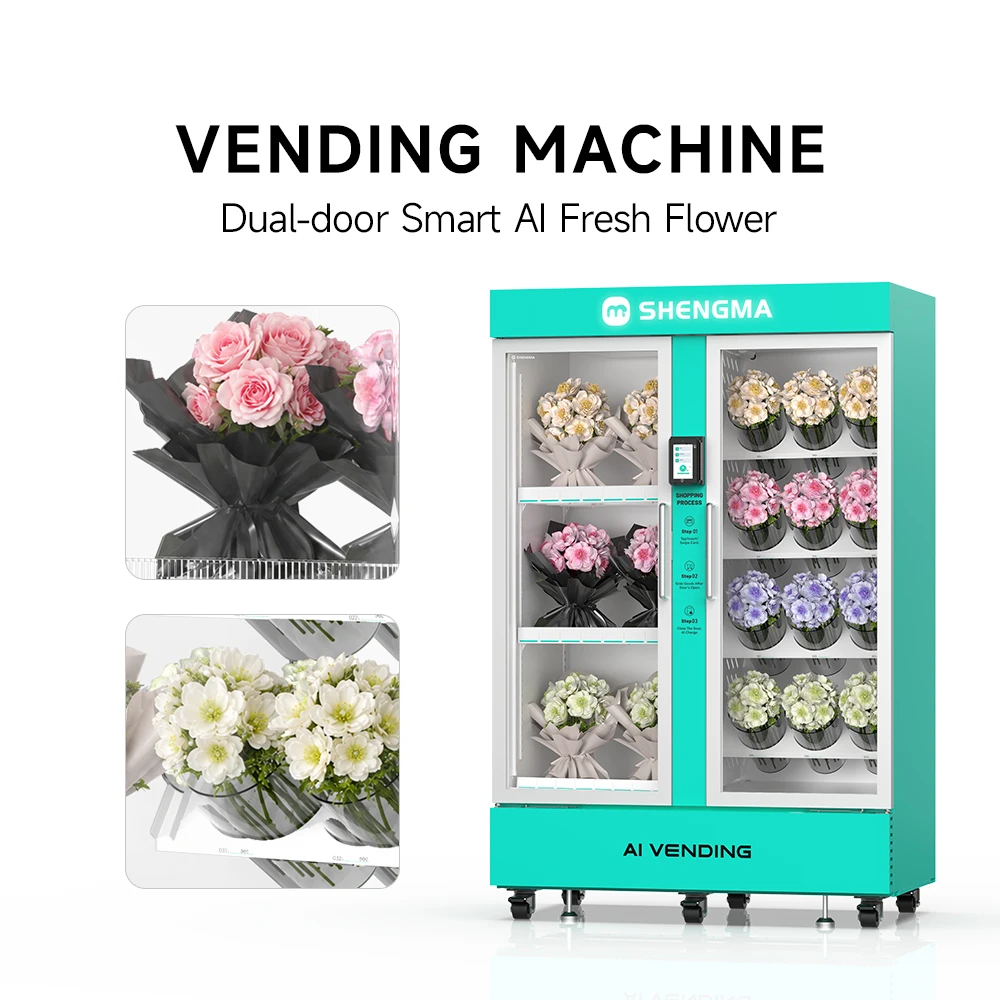 Full Automatic 1130L AI Flower Vending Machine with SDK Function Cloud-Based Management 4G LTE for Shopping Mall Use