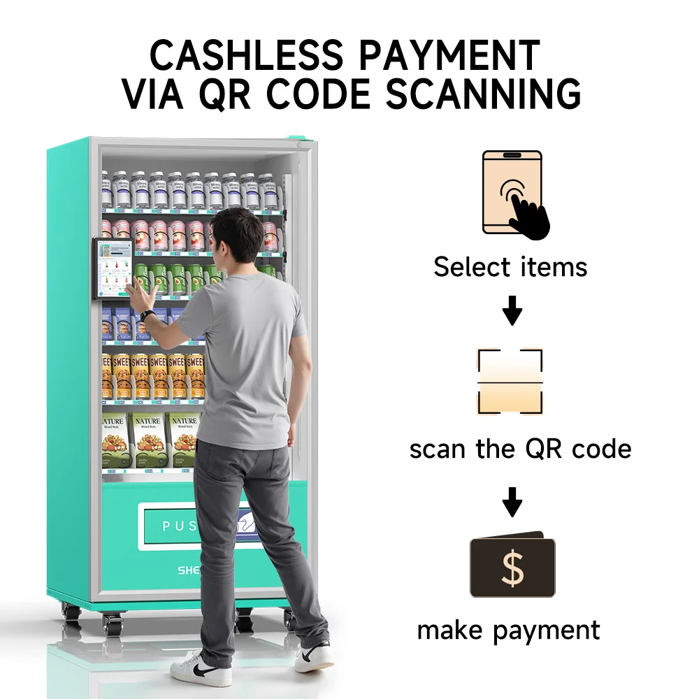 Efficient Gcash Cashless Food Vending Machine Snack and Beverage Drink and Snack Vending Machine With Modern Cashless Payment