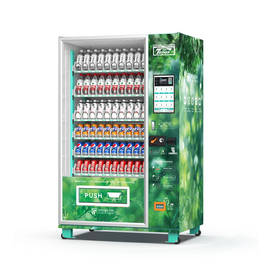 Adjustable Channel 15.6 Inch Intelligent Control Refrigerated Drink and Snack Vending Machine Sale for Subway Station