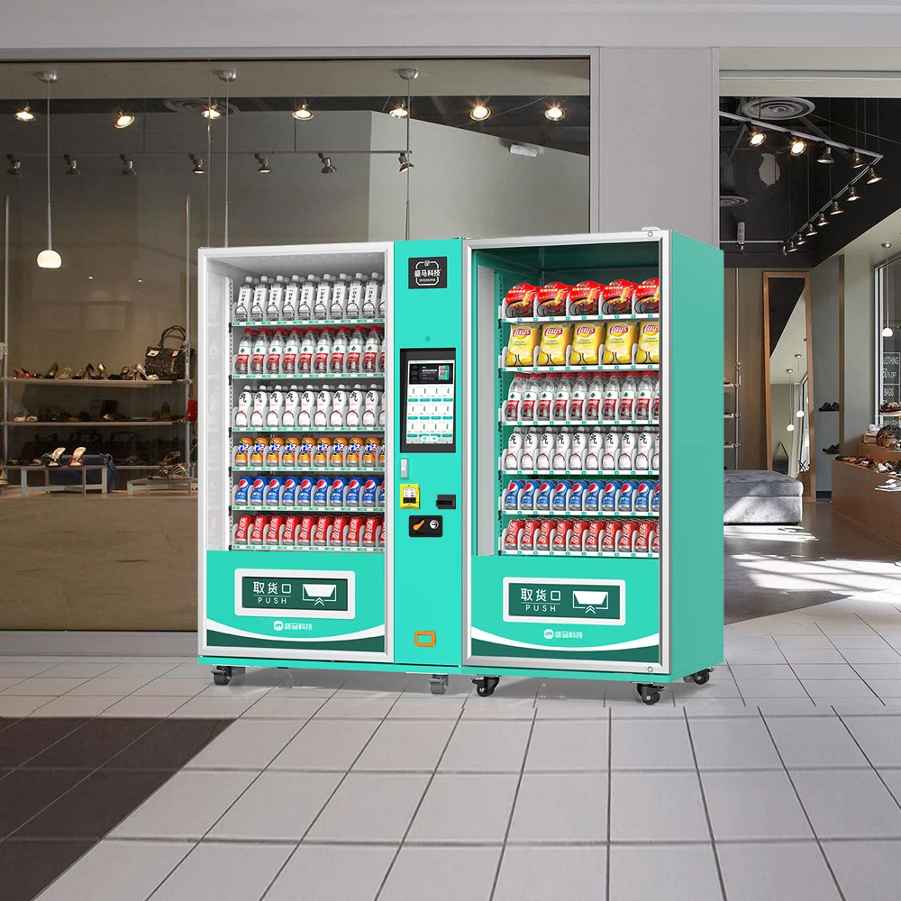 Intelligent Management Combo Vending Machines with Touch Screen Snack & Water Support Credit Card & Coin Payment Systems