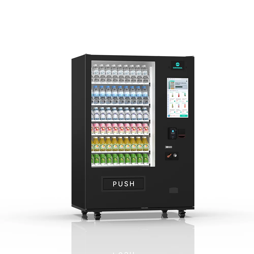 Unmanned Automatic Vending Machine 21.5-Inch Touch Screen Compressor Cooling Auto Clean Function Cloud-Based Management for Food