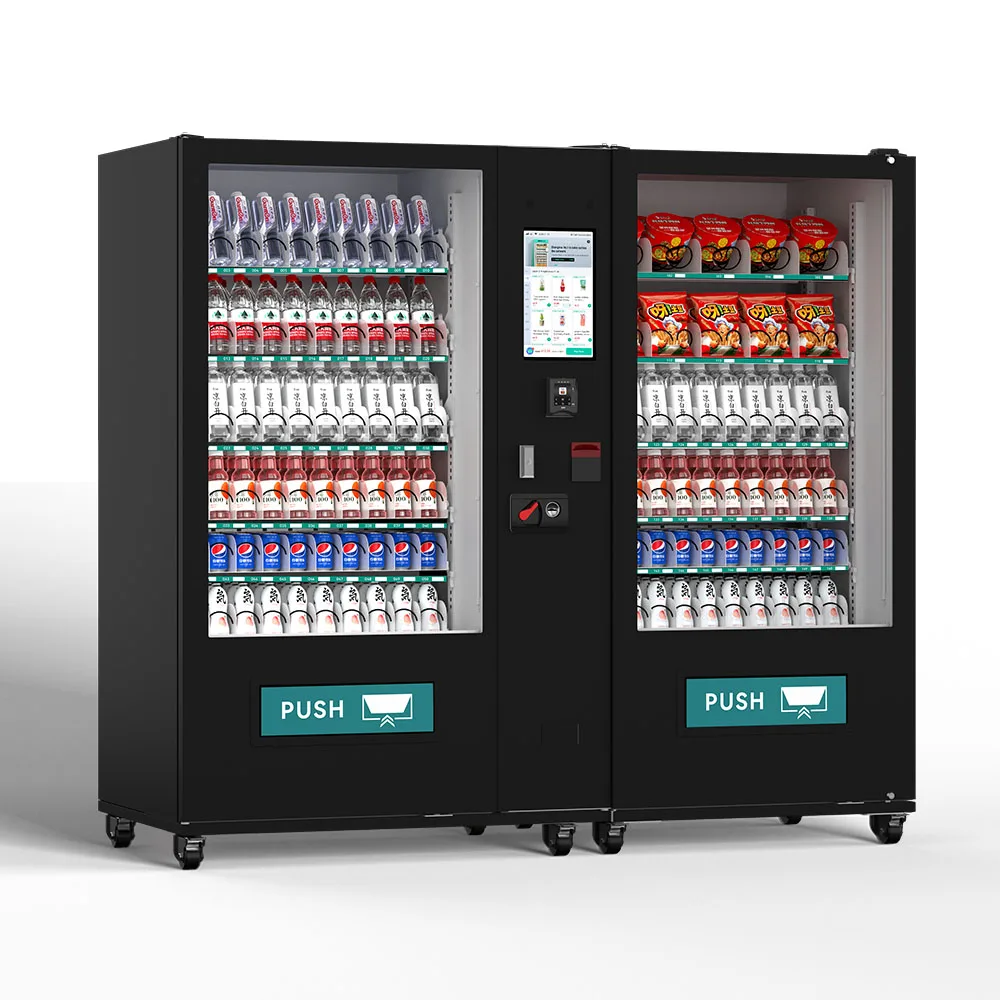 24 Hours Self Service Slim Commercial Beverage Vending Machine Fully Automatic Fresh Food Snack Vending Machine
