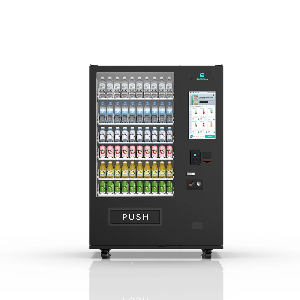 21.5" Screen Spring Coil Snack Beverage Vending Machine for Small Business Ideas