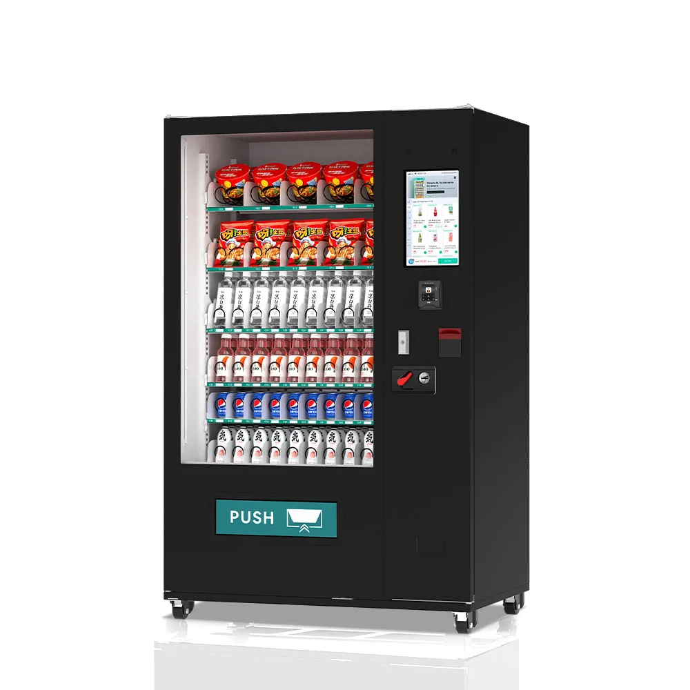 Timing Fully Automatic Refrigeration Vending Machine Bank Card Reader SDK Enabled Touchscreen Display Cloud-Based Management for