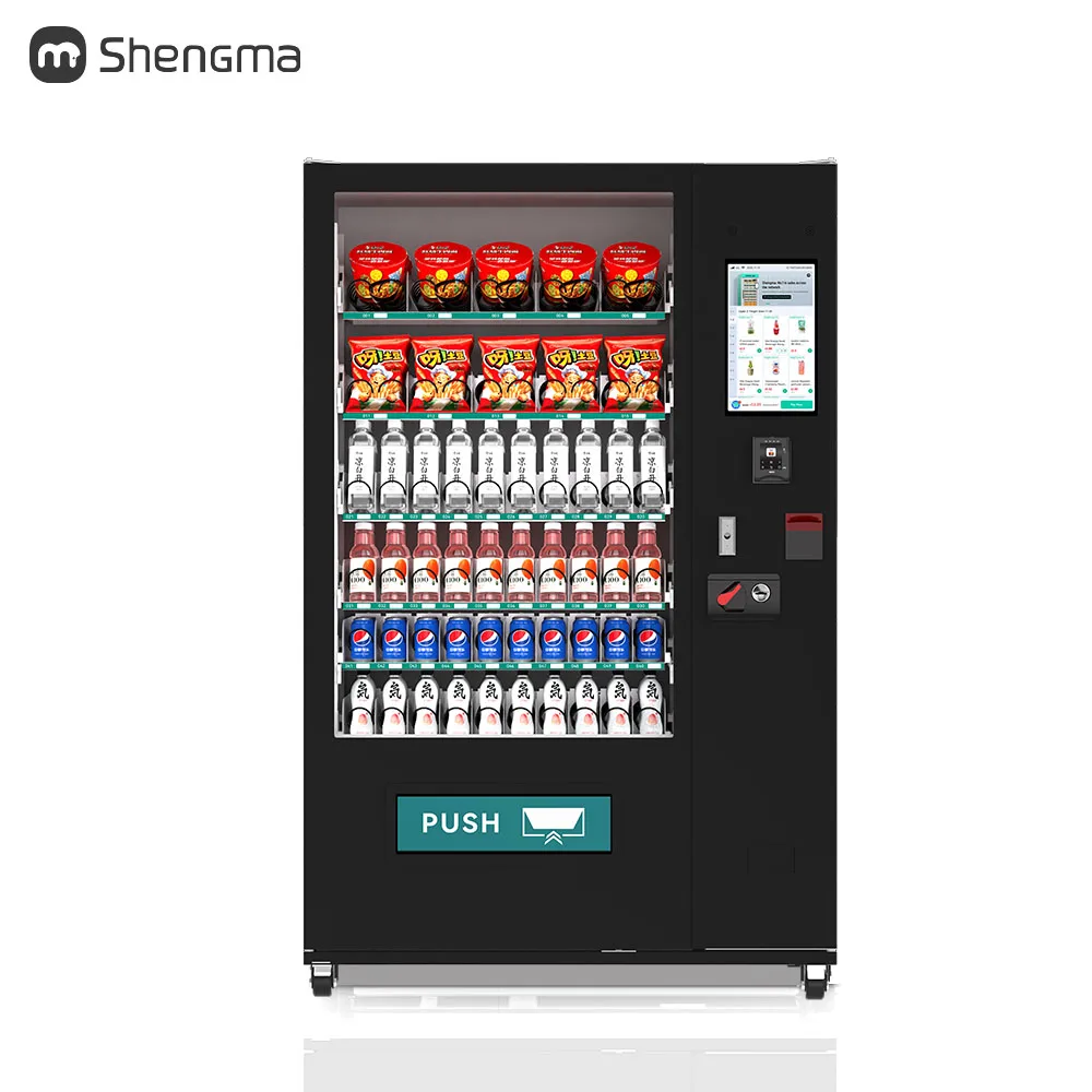 Automatic Adjustable Channel Vending Machine Beverage Food Vending Machine Custom With Intelligent Multifunctional Payment