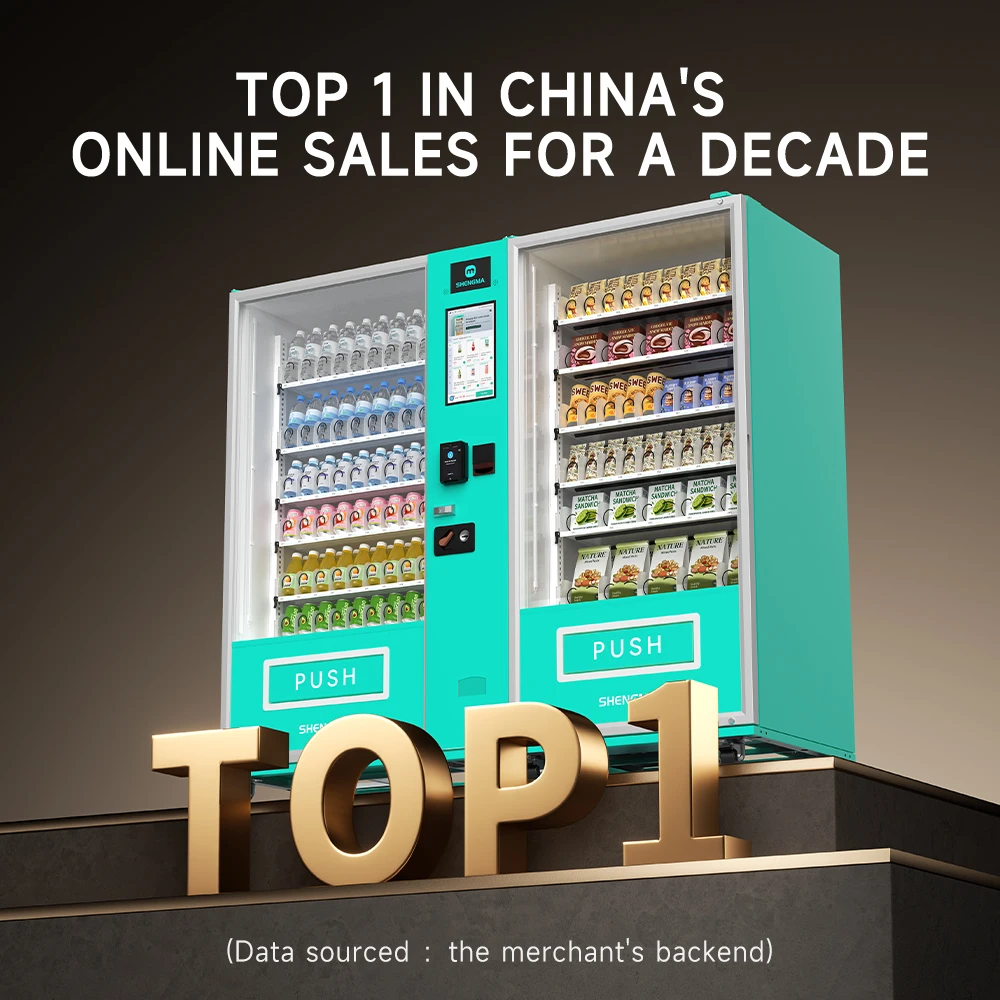 Outdoor Solar Compatible 21.5 Inch High Brightness Screen 60 Slot Combo Vending Machine Energy Saving Drink Snack Automat SDK