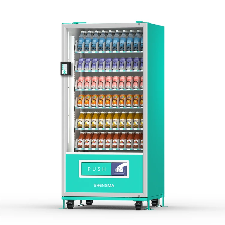 Commercial 60-Selection Combo Vending Machine with External Display Screen for Snacks & Drinks