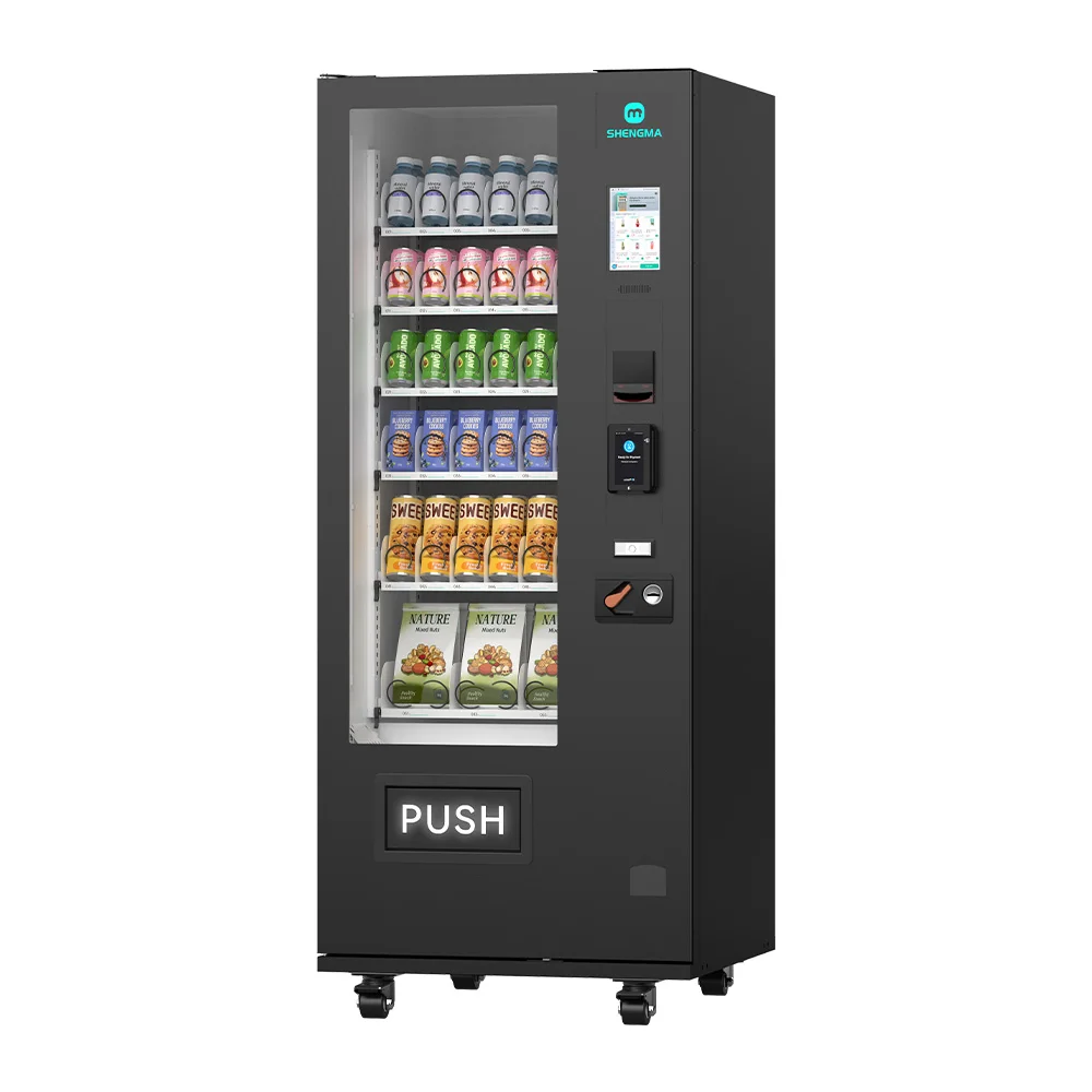New Arrival Refrigerated Snack Vending Machine 8 Inch Touch Screen Optional Payment System Cloud-Based Management SDK Function