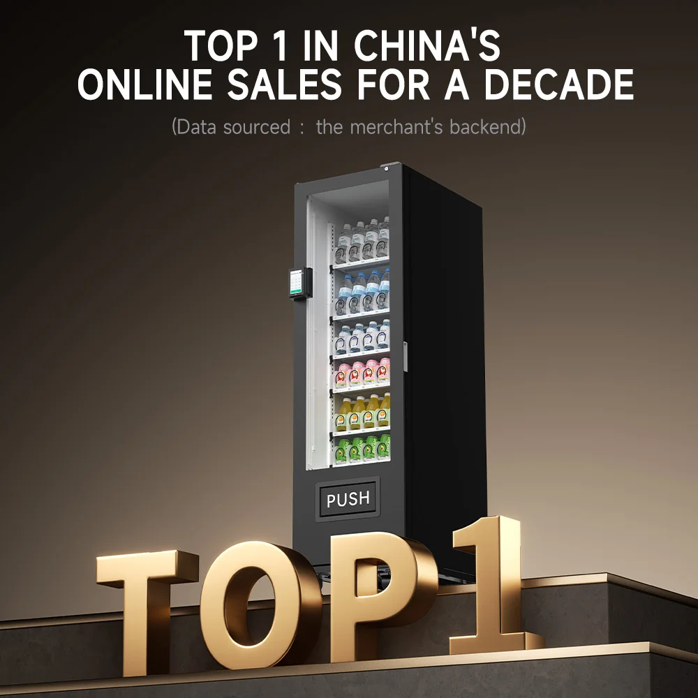 Compact Commercial 36 Channels Spring Vending Machine 8 Inch Touchscreen SDK Function Cloud-Based Management 5G/Wi-Fi Enabled