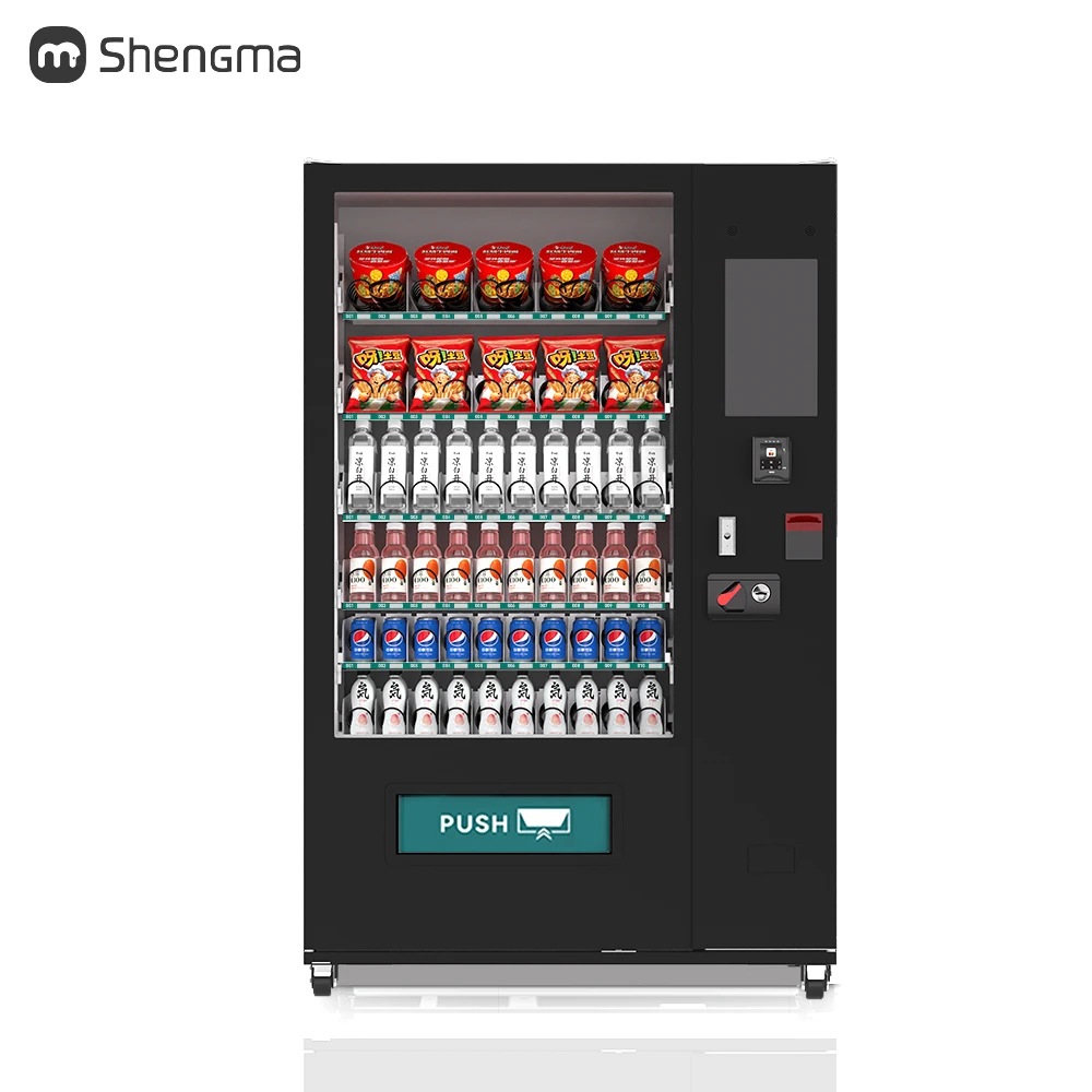 Best-Selling Beverage Vending Machine Touch Screen Refrigerator Combo Snack and Beverage Vending Machine Credit Card Payment